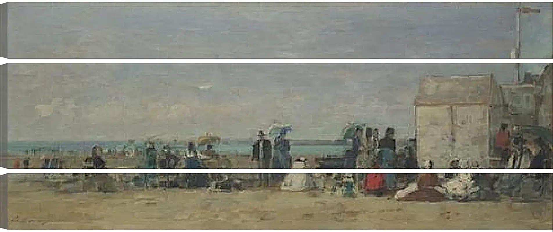 Модульная картина - Beach Scene, Trouville (1) Эжен Буден