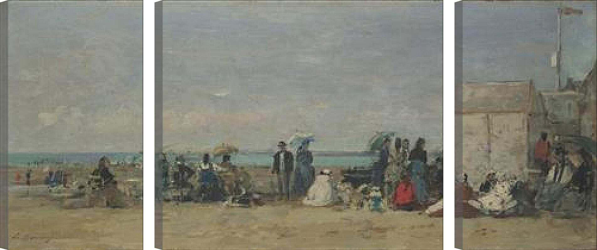 Модульная картина - Beach Scene, Trouville (1) Эжен Буден