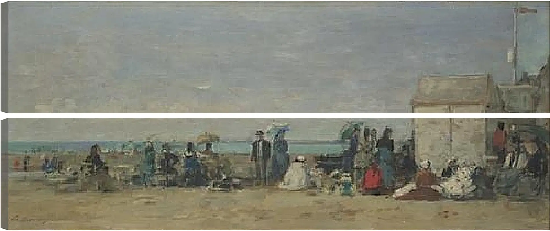 Модульная картина - Beach Scene, Trouville (1) Эжен Буден