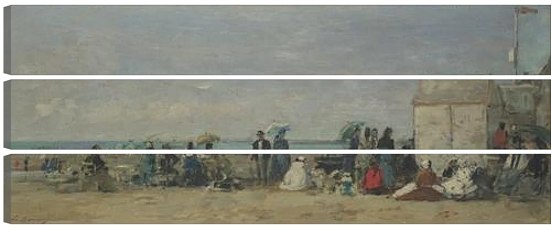 Модульная картина - Beach Scene, Trouville (1) Эжен Буден