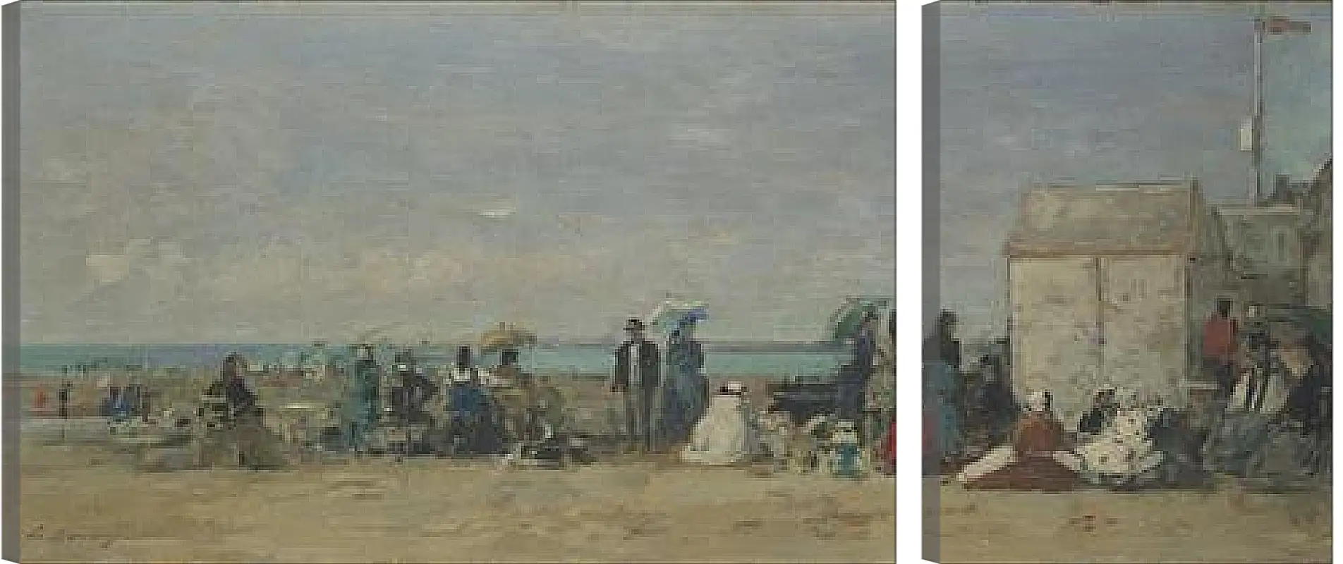 Модульная картина - Beach Scene, Trouville (1) Эжен Буден