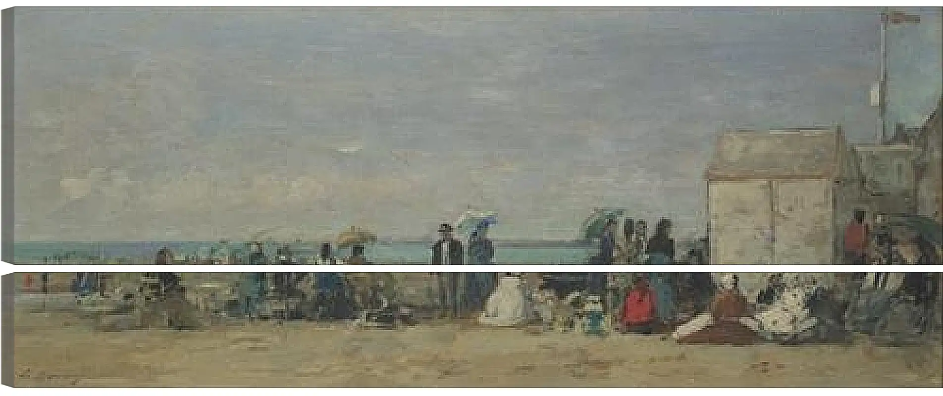 Модульная картина - Beach Scene, Trouville (1) Эжен Буден