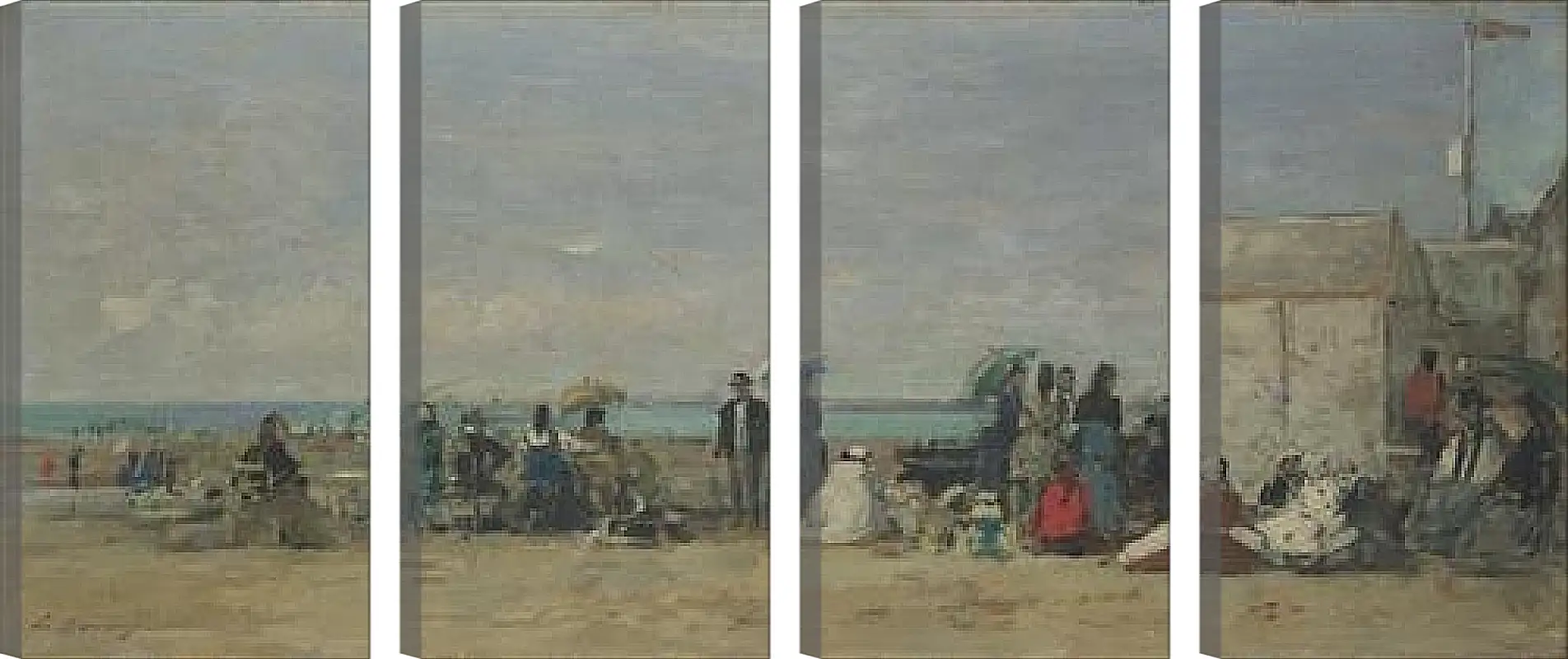 Модульная картина - Beach Scene, Trouville (1) Эжен Буден