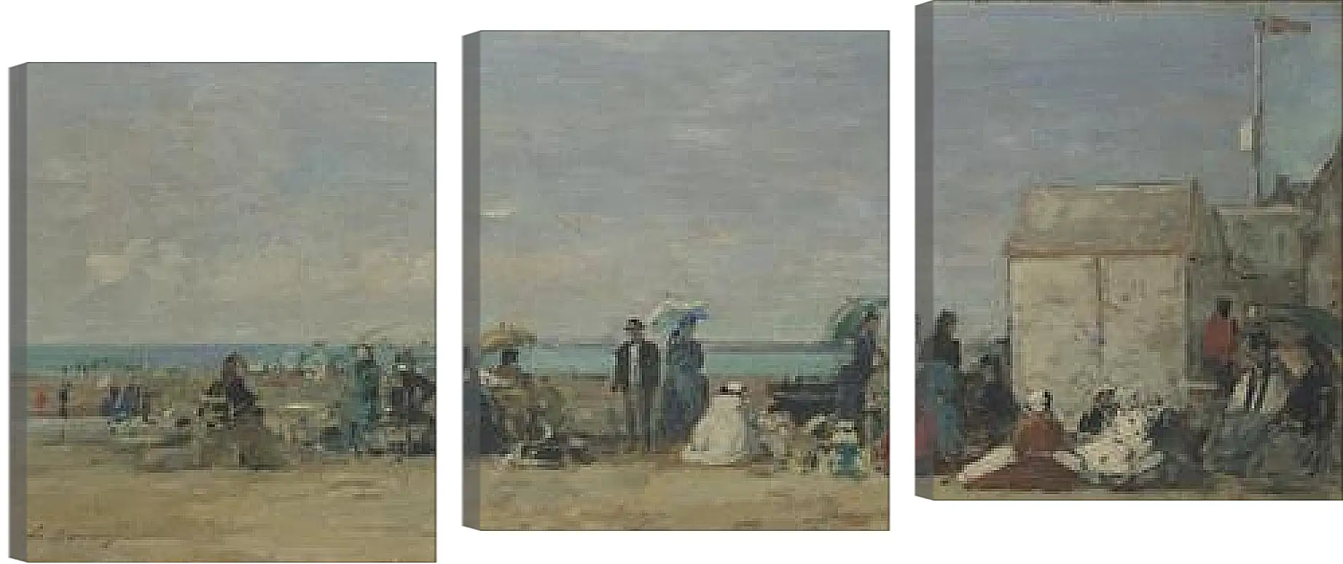 Модульная картина - Beach Scene, Trouville (1) Эжен Буден