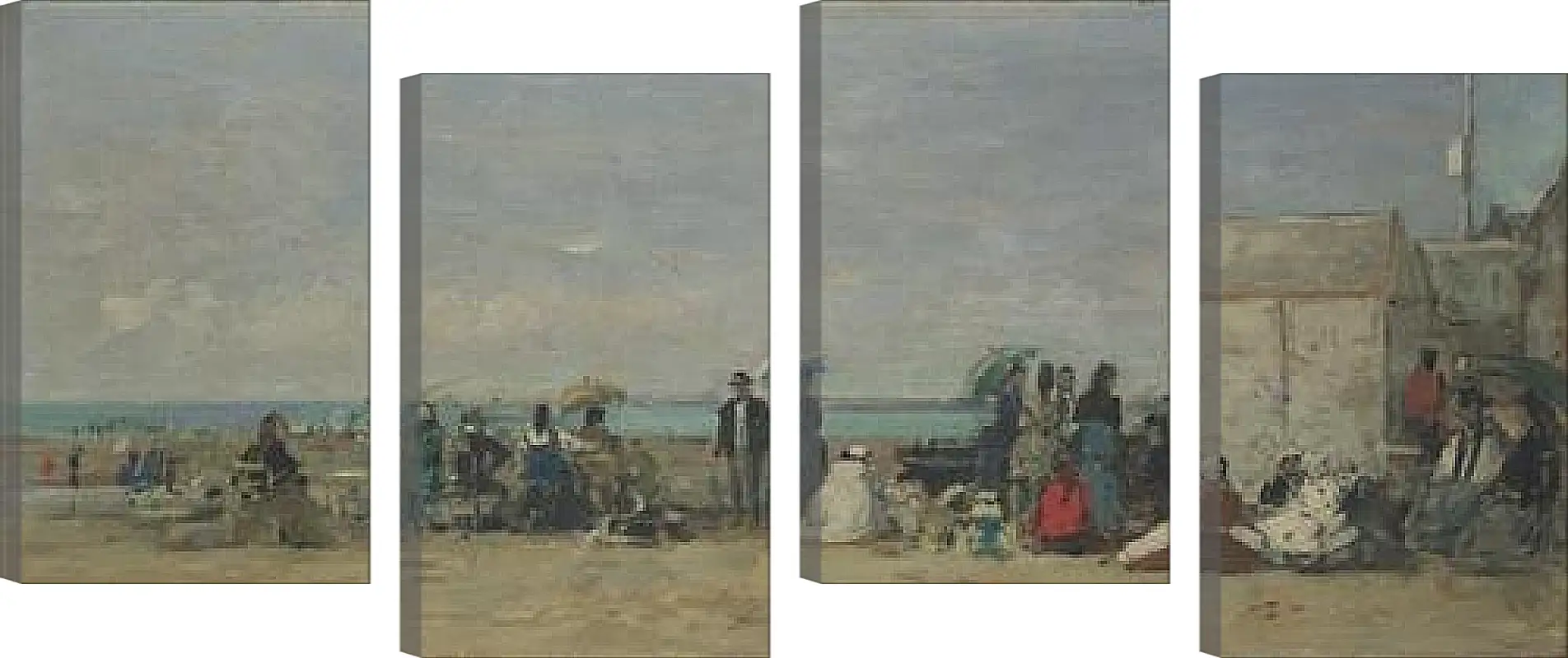 Модульная картина - Beach Scene, Trouville (1) Эжен Буден