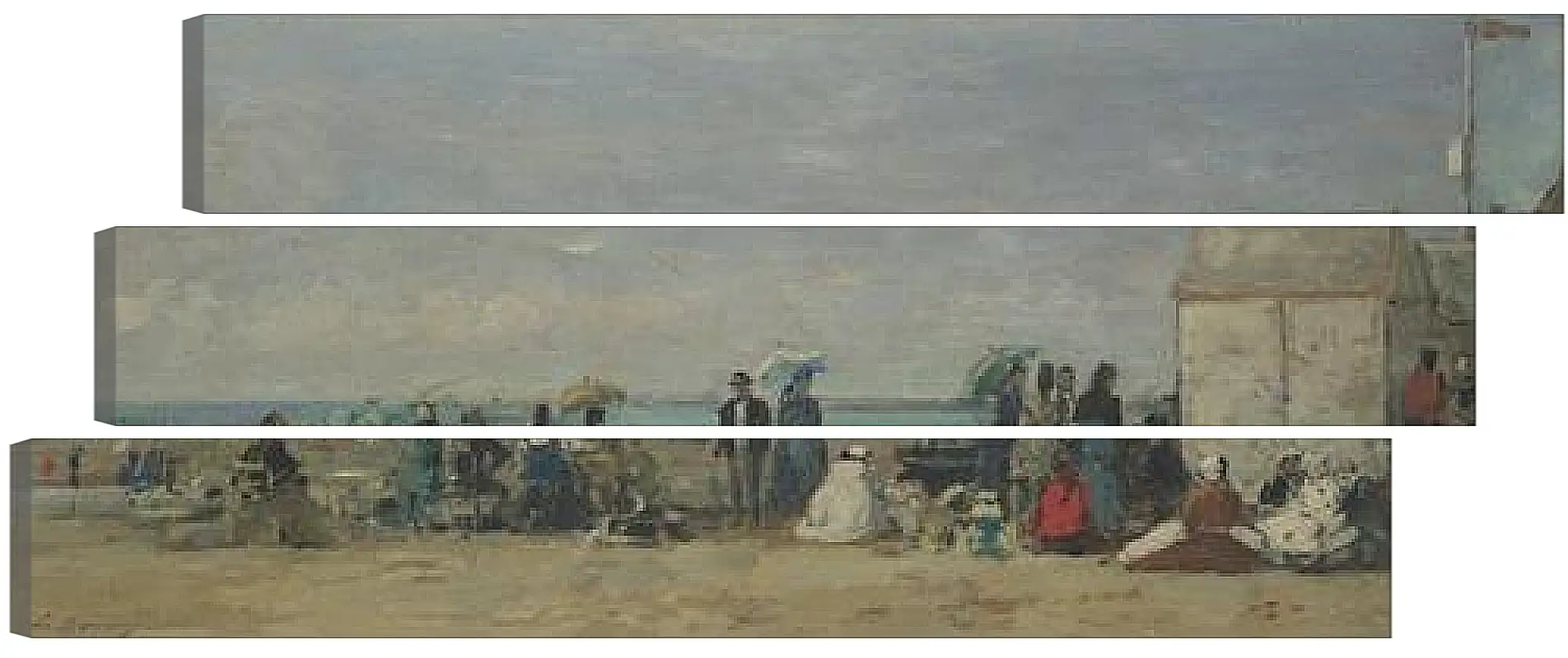 Модульная картина - Beach Scene, Trouville (1) Эжен Буден