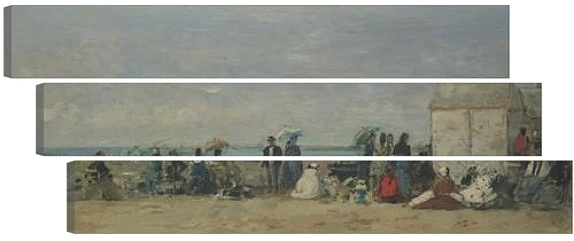 Модульная картина - Beach Scene, Trouville (1) Эжен Буден