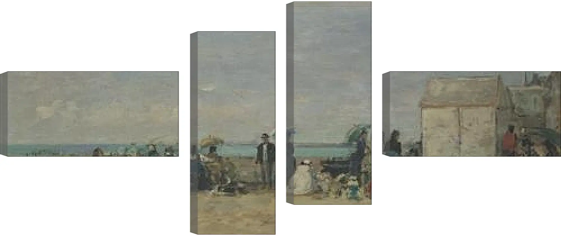 Модульная картина - Beach Scene, Trouville (1) Эжен Буден