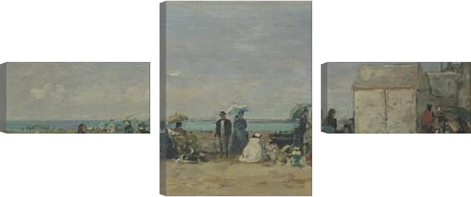 Модульная картина - Beach Scene, Trouville (1) Эжен Буден