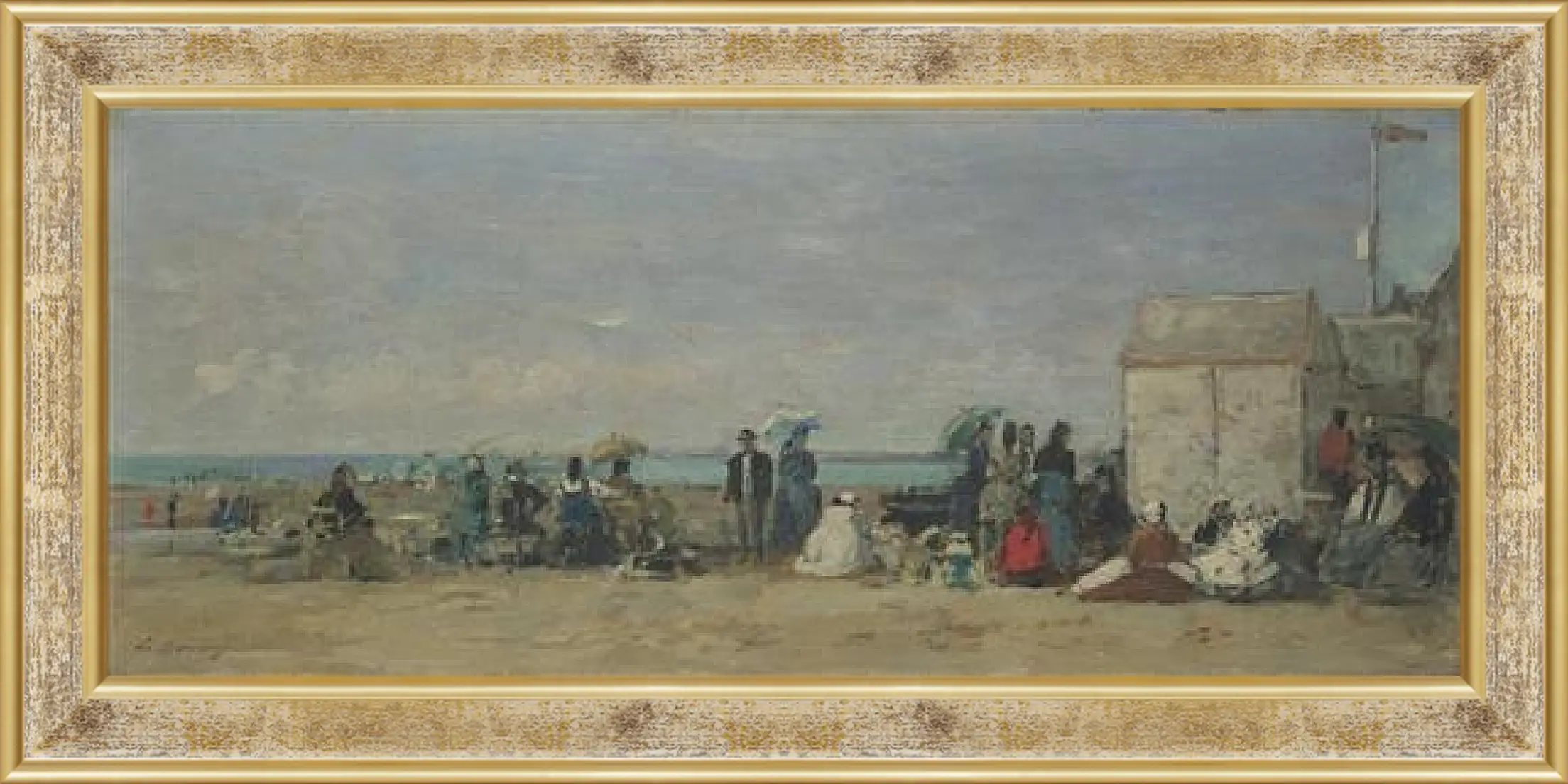 Картина в раме - Beach Scene, Trouville (1) Эжен Буден