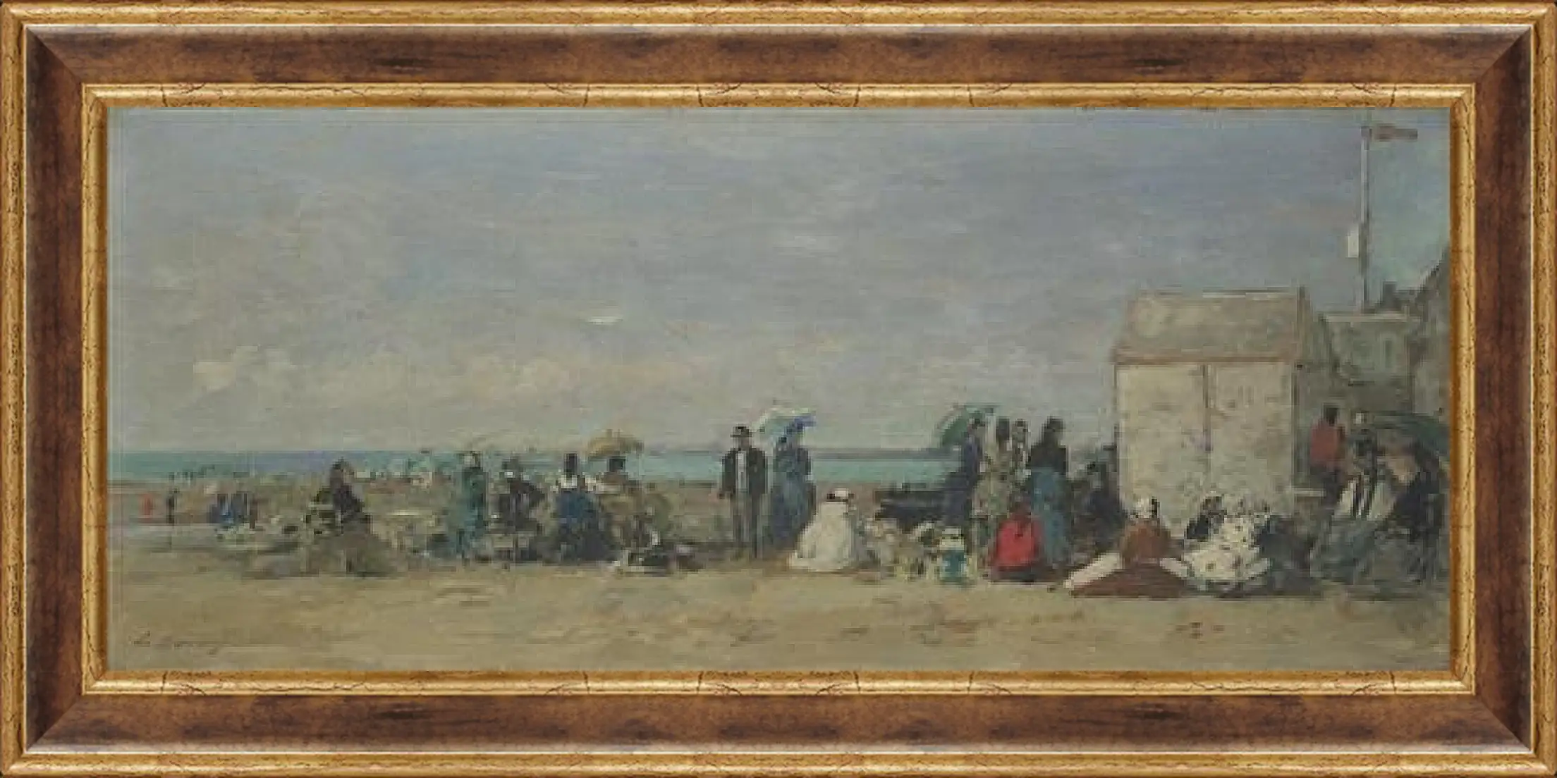 Картина в раме - Beach Scene, Trouville (1) Эжен Буден