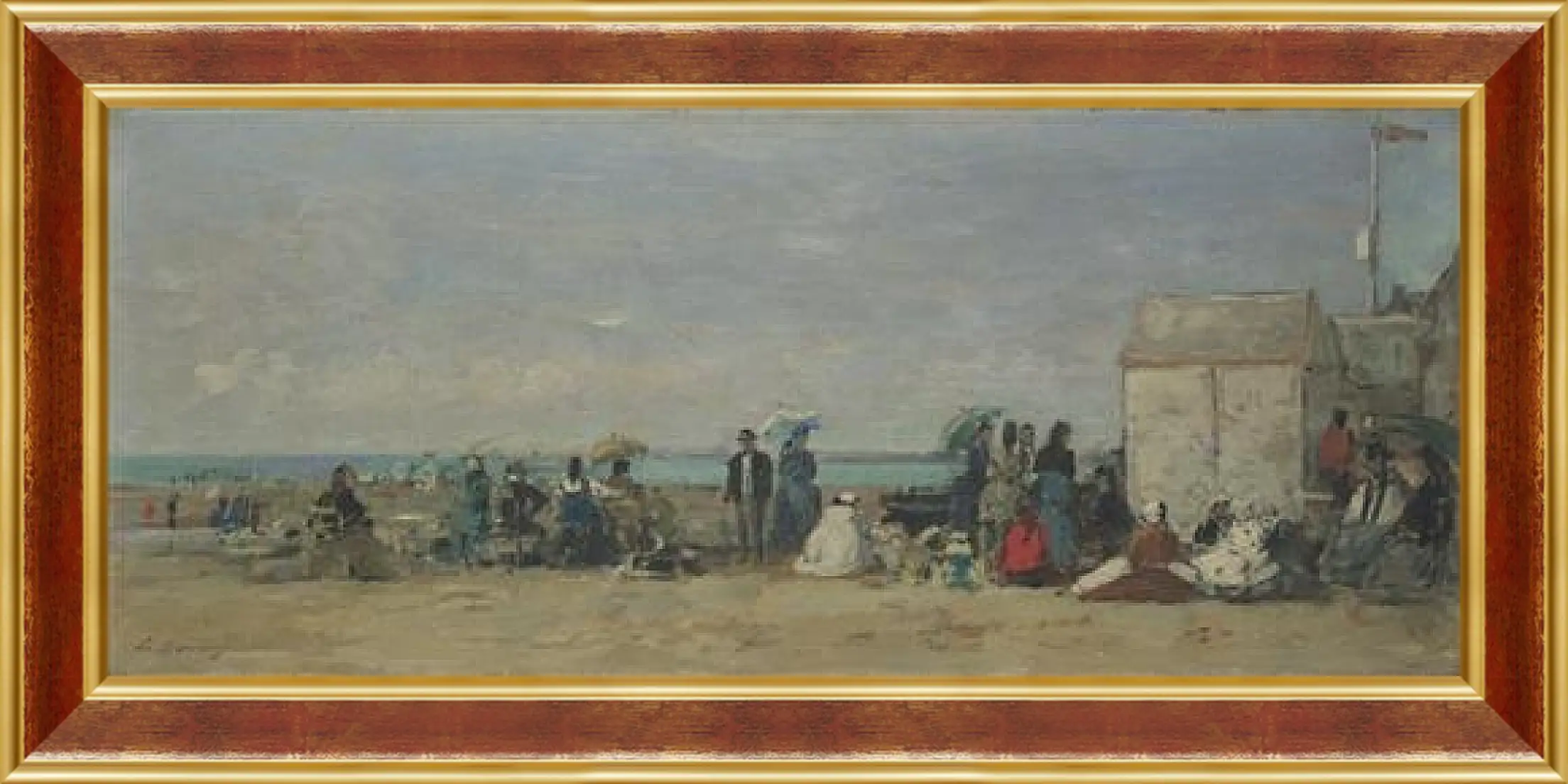 Картина в раме - Beach Scene, Trouville (1) Эжен Буден