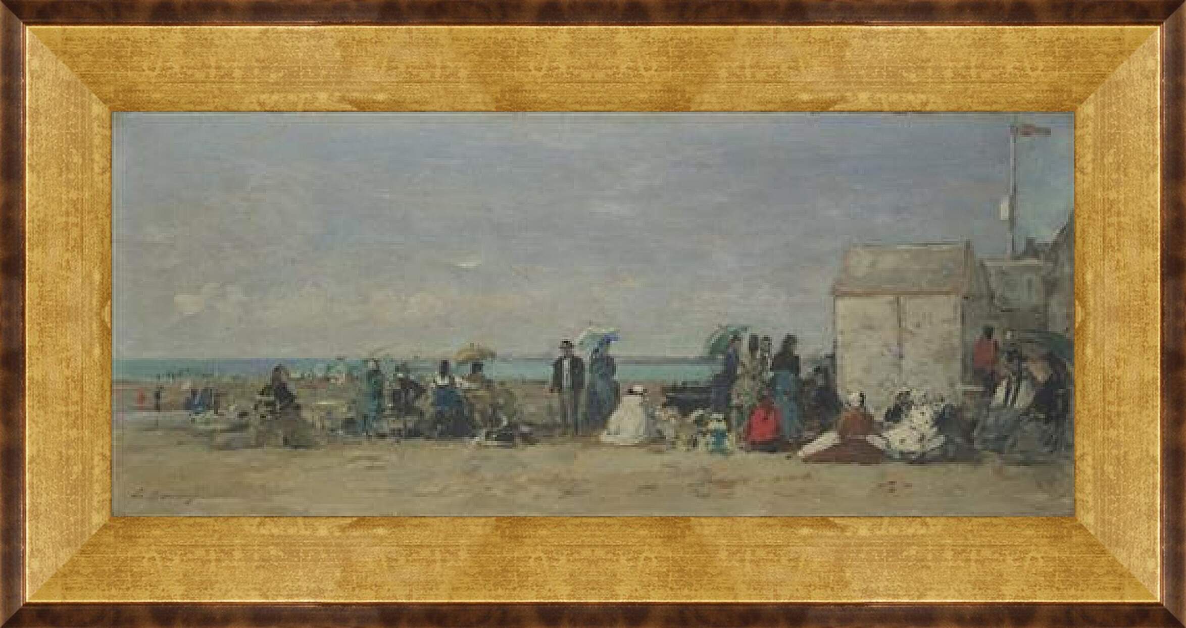 Картина в раме - Beach Scene, Trouville (1) Эжен Буден