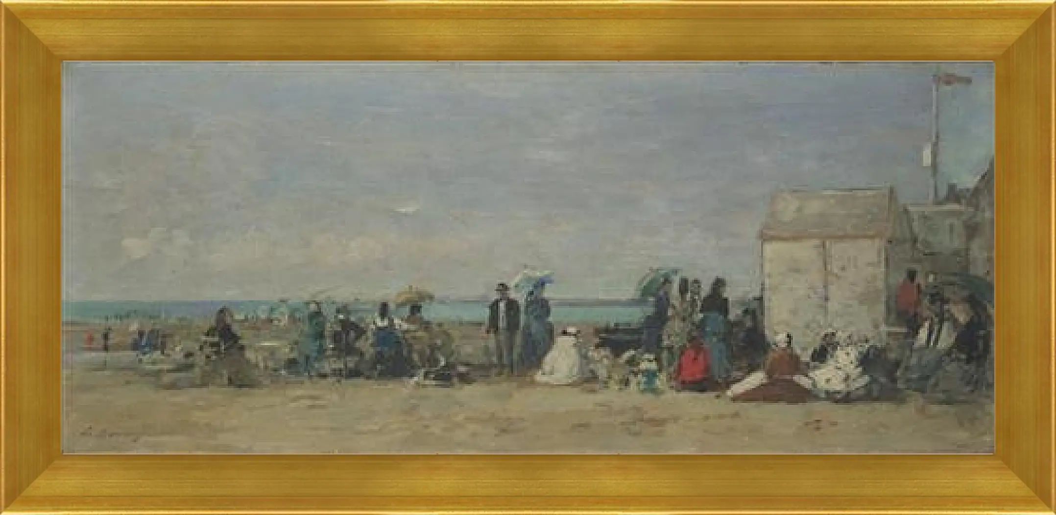 Картина в раме - Beach Scene, Trouville (1) Эжен Буден