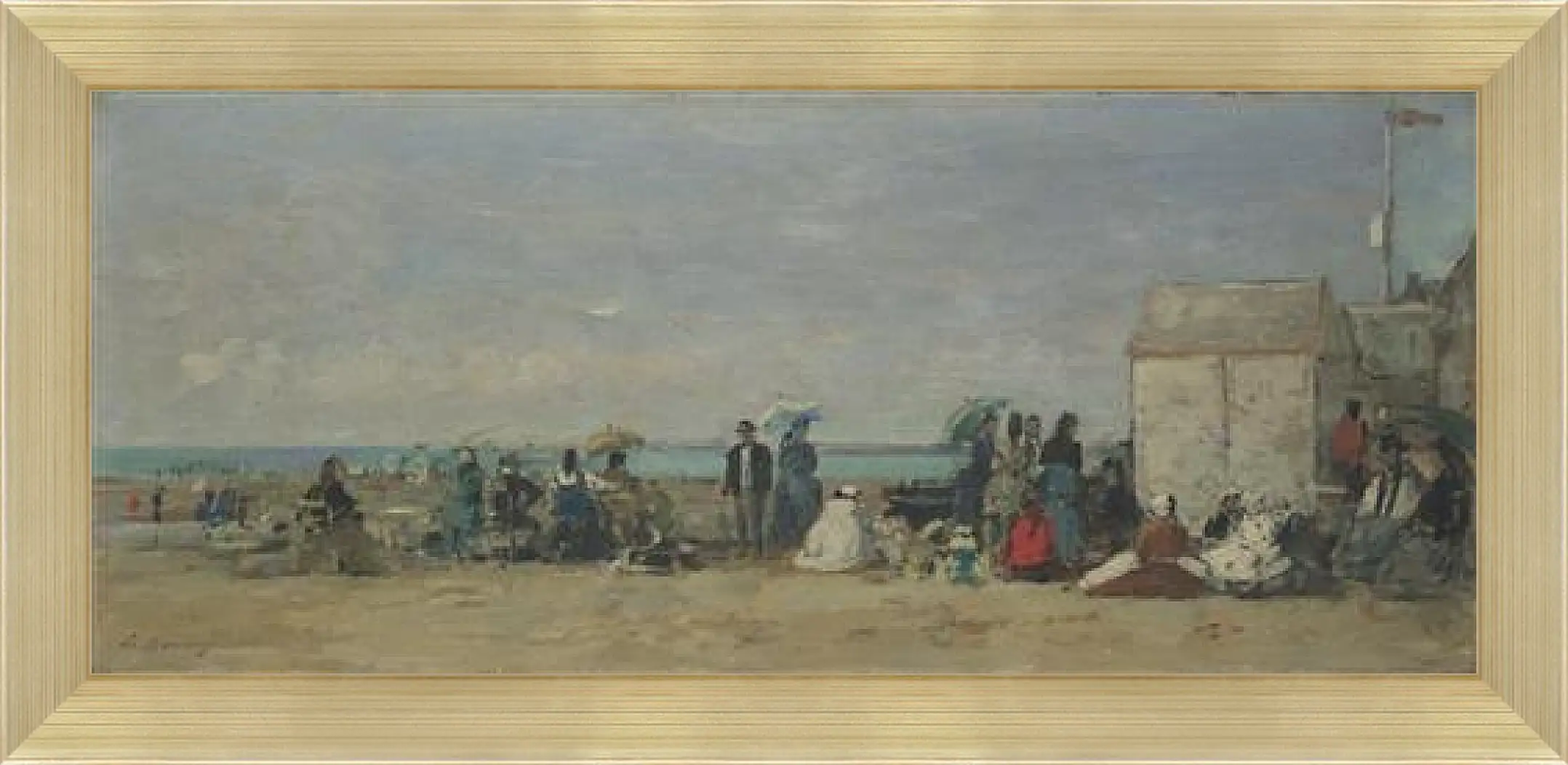 Картина в раме - Beach Scene, Trouville (1) Эжен Буден