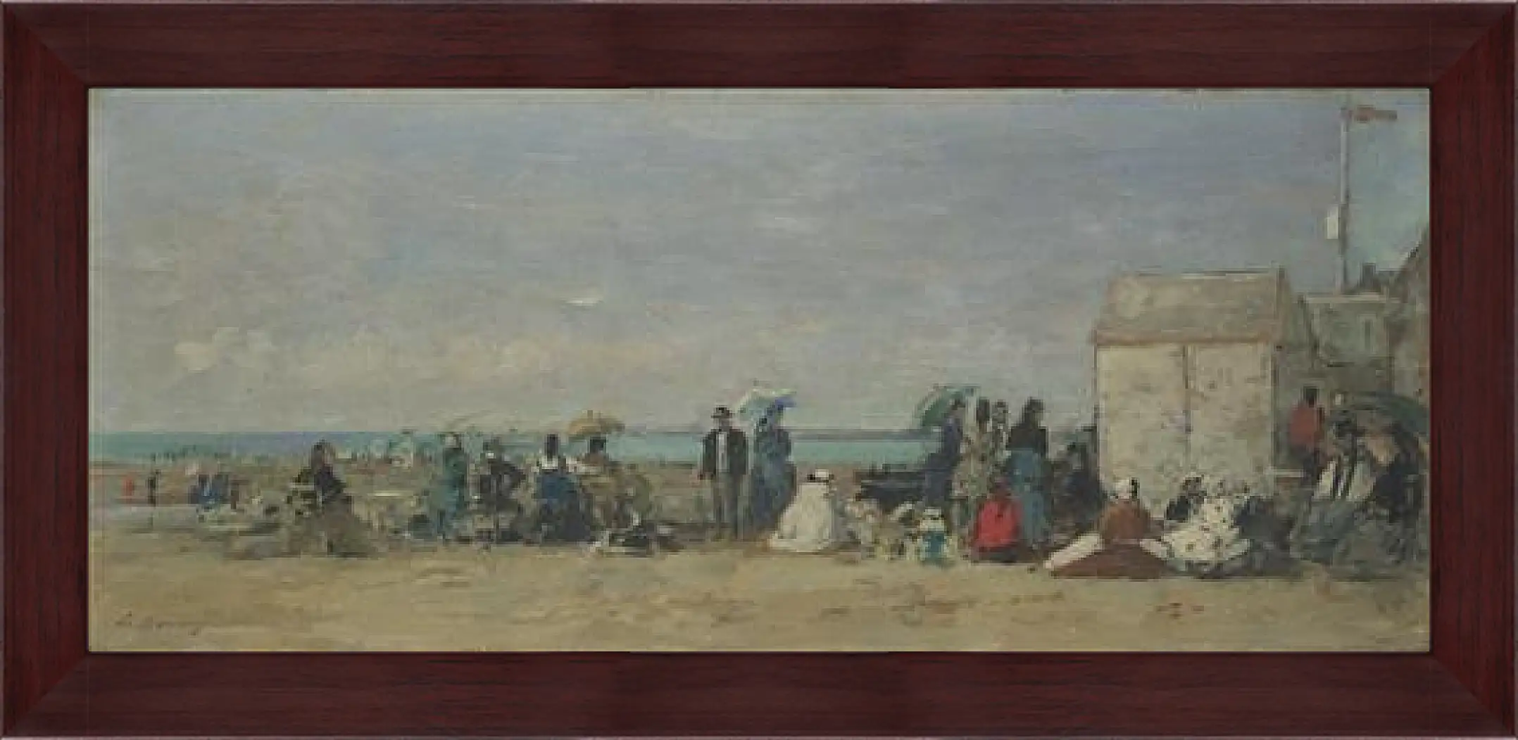 Картина в раме - Beach Scene, Trouville (1) Эжен Буден