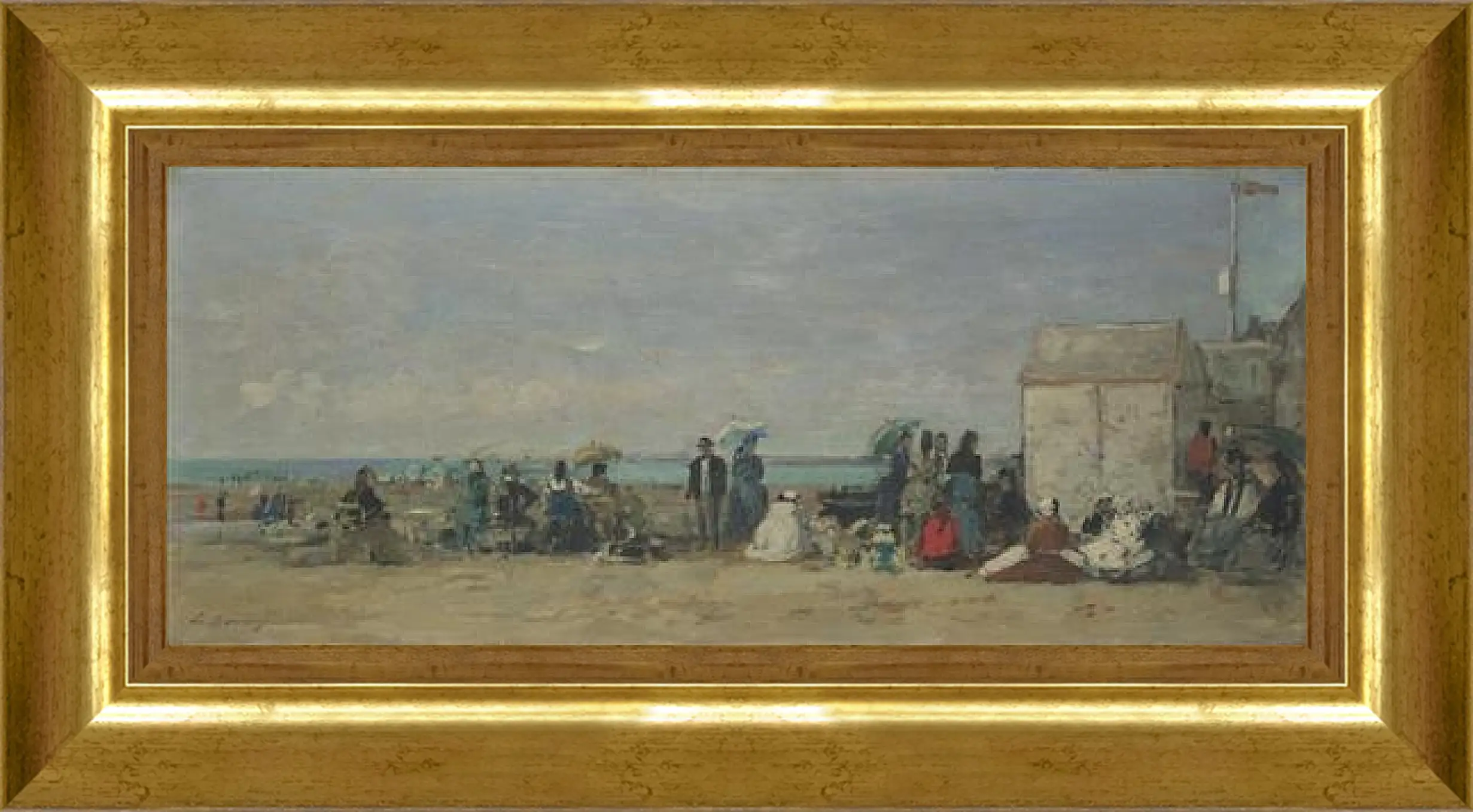 Картина в раме - Beach Scene, Trouville (1) Эжен Буден