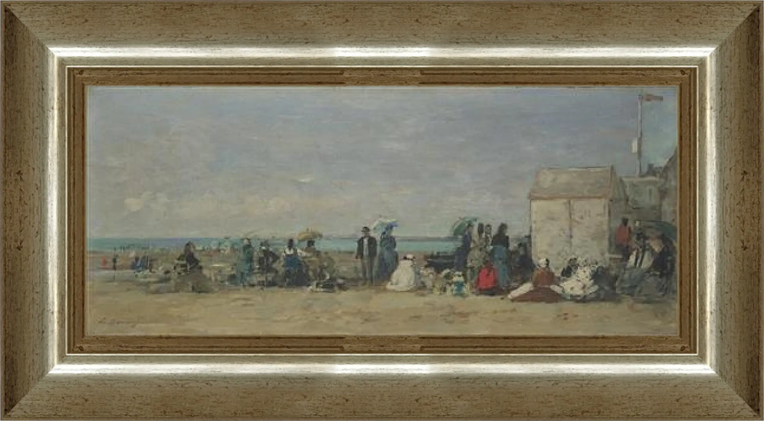 Картина в раме - Beach Scene, Trouville (1) Эжен Буден