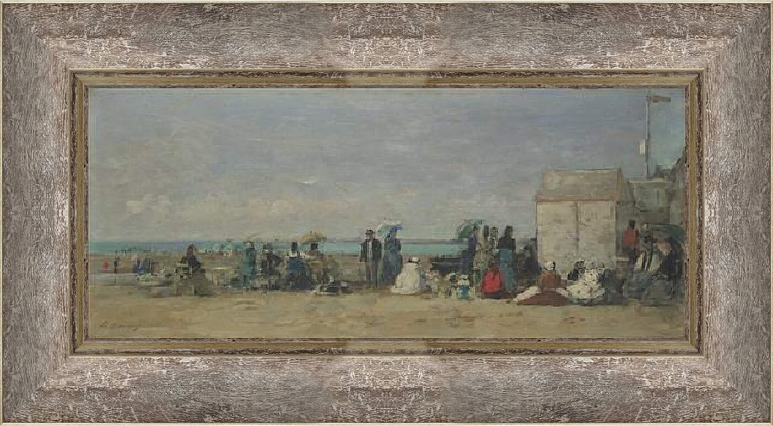 Картина в раме - Beach Scene, Trouville (1) Эжен Буден