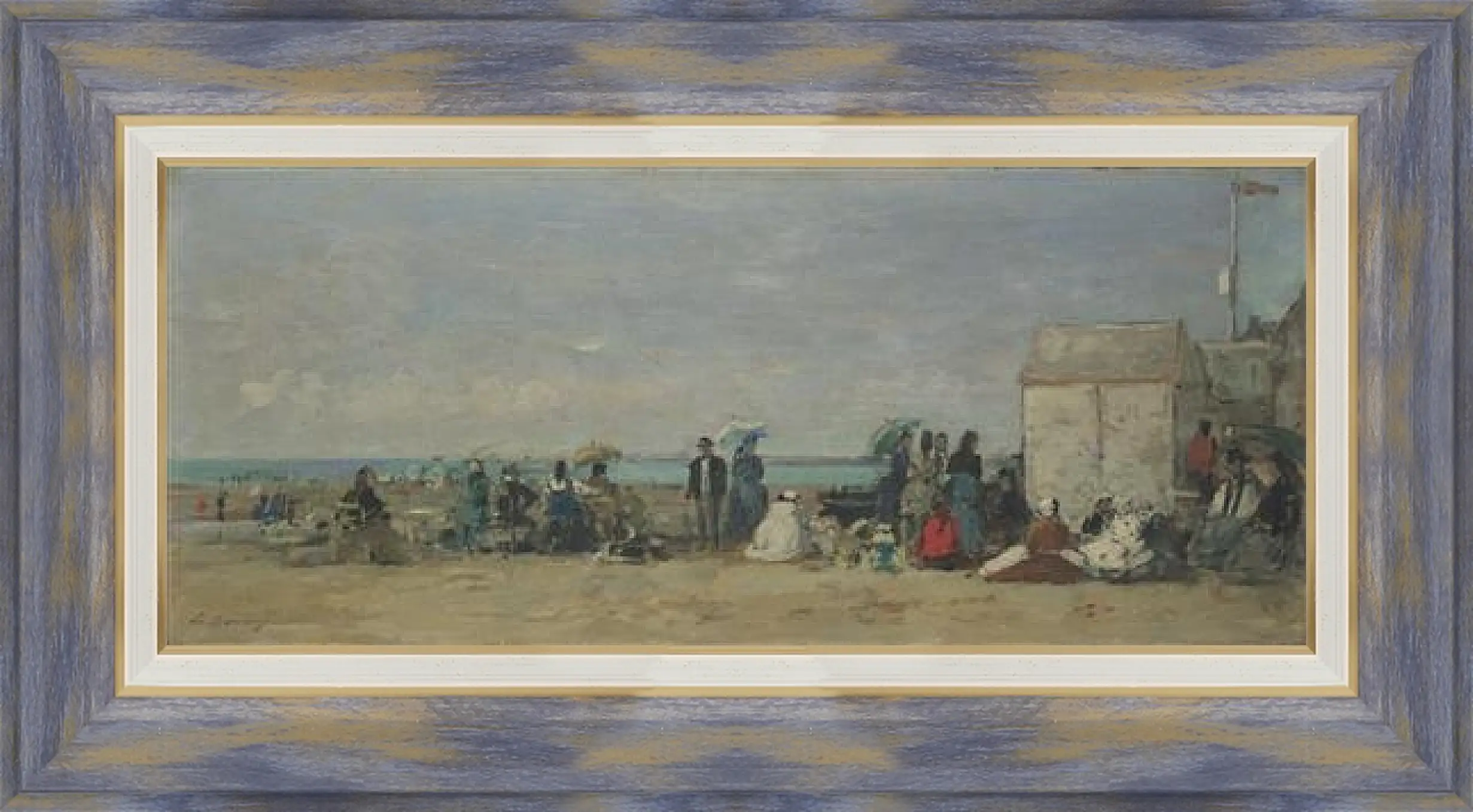Картина в раме - Beach Scene, Trouville (1) Эжен Буден