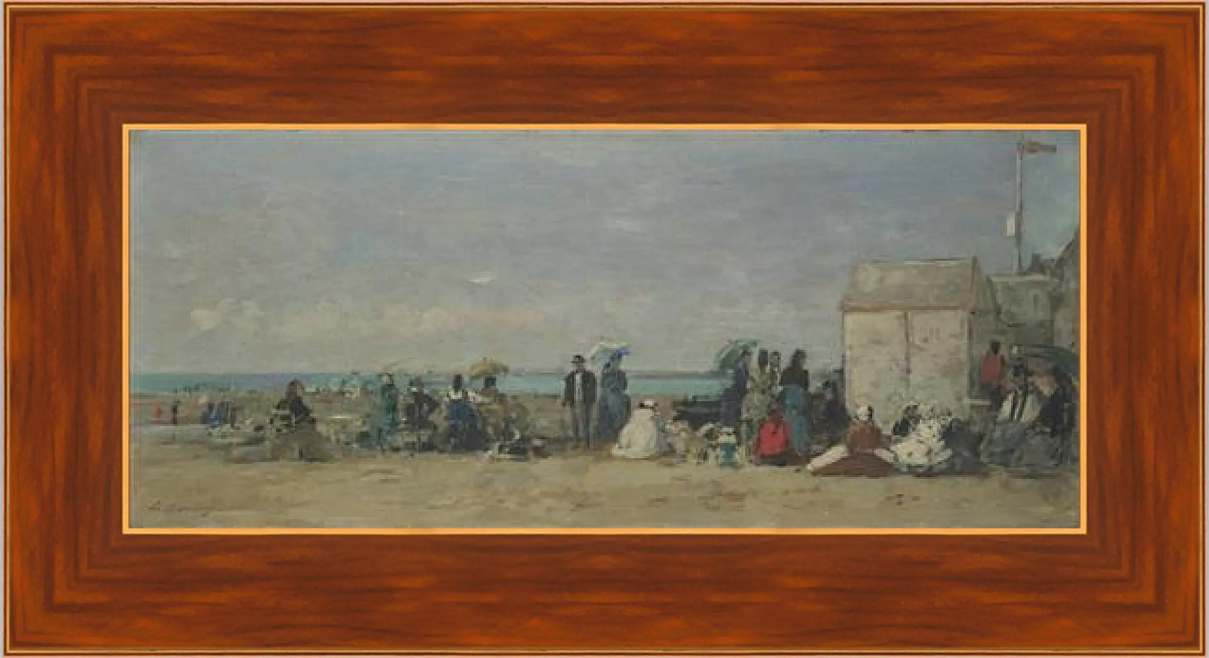 Картина в раме - Beach Scene, Trouville (1) Эжен Буден