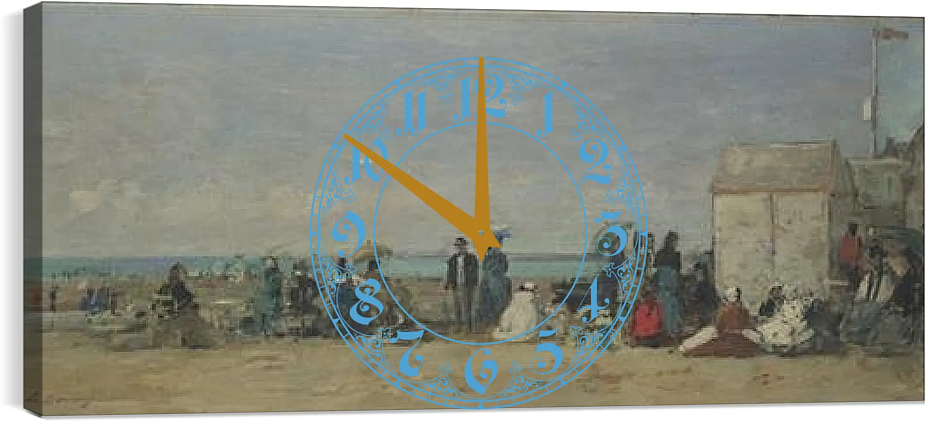 Часы картина - Beach Scene, Trouville (1) Эжен Буден