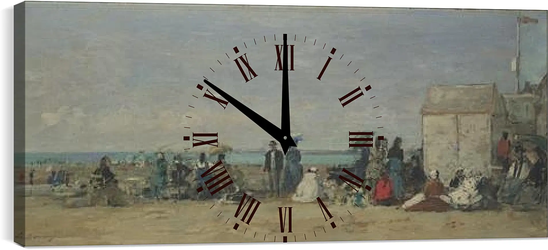 Часы картина - Beach Scene, Trouville (1) Эжен Буден