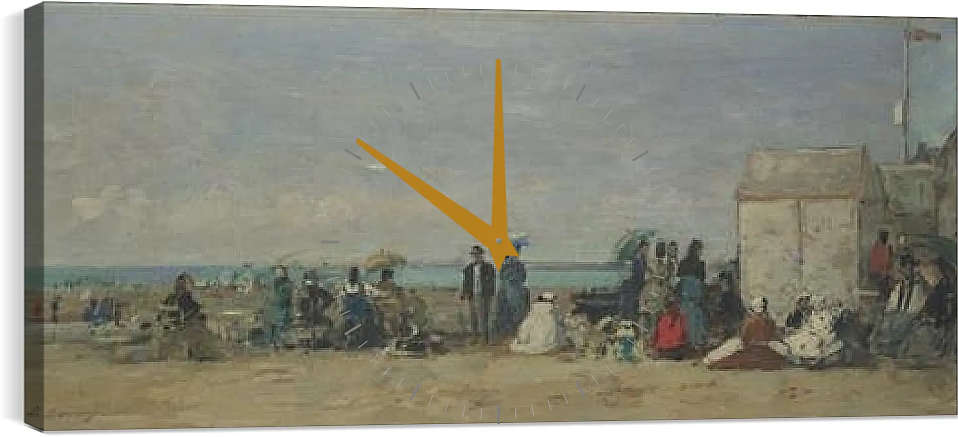 Часы картина - Beach Scene, Trouville (1) Эжен Буден