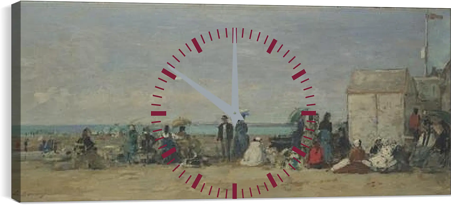 Часы картина - Beach Scene, Trouville (1) Эжен Буден