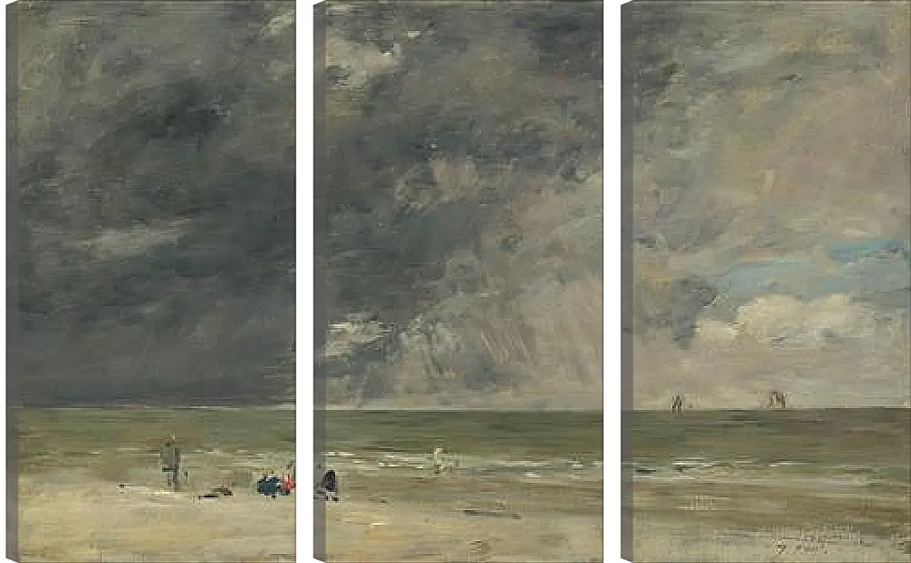 Модульная картина - Beach Scene, Trouville. Эжен Буден