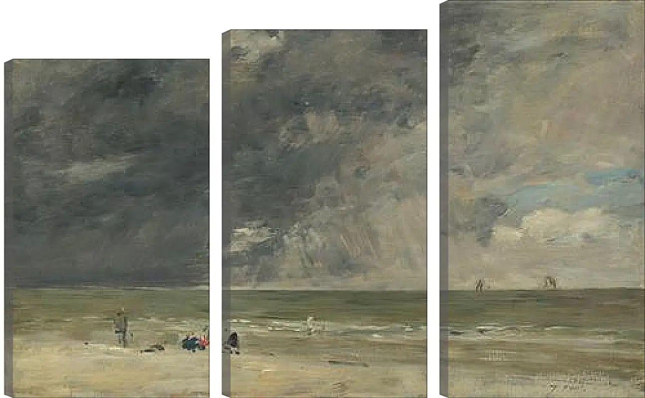 Модульная картина - Beach Scene, Trouville. Эжен Буден