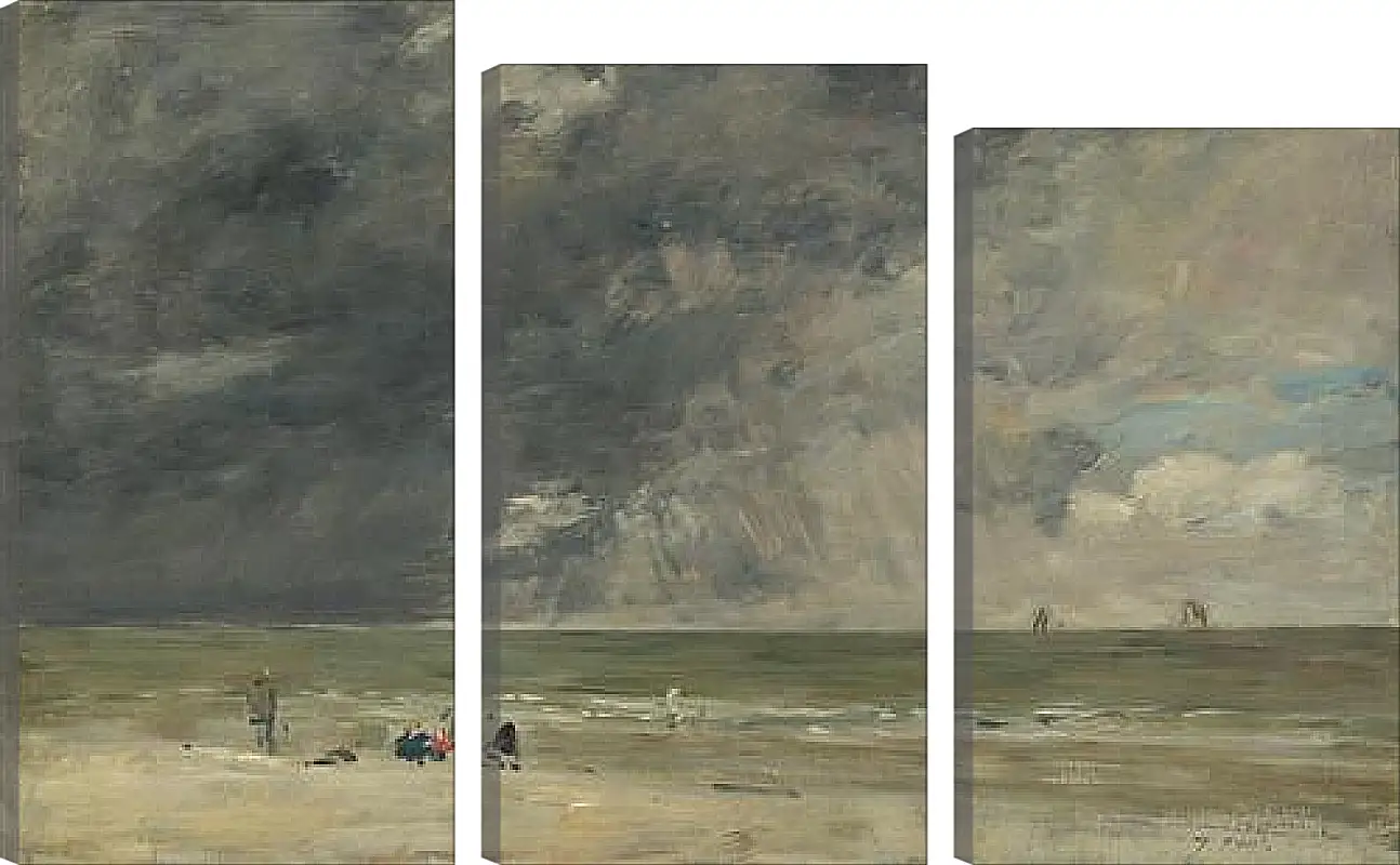 Модульная картина - Beach Scene, Trouville. Эжен Буден