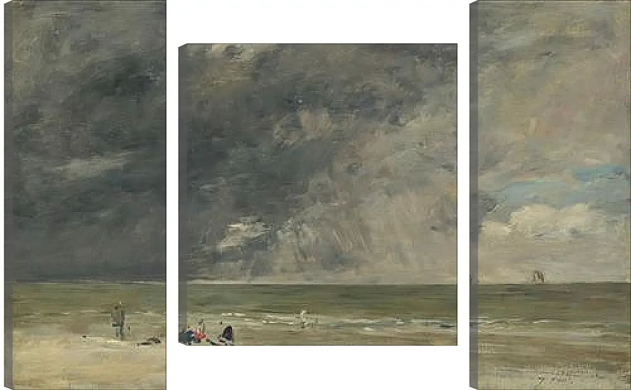 Модульная картина - Beach Scene, Trouville. Эжен Буден