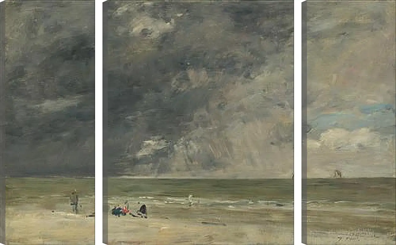 Модульная картина - Beach Scene, Trouville. Эжен Буден