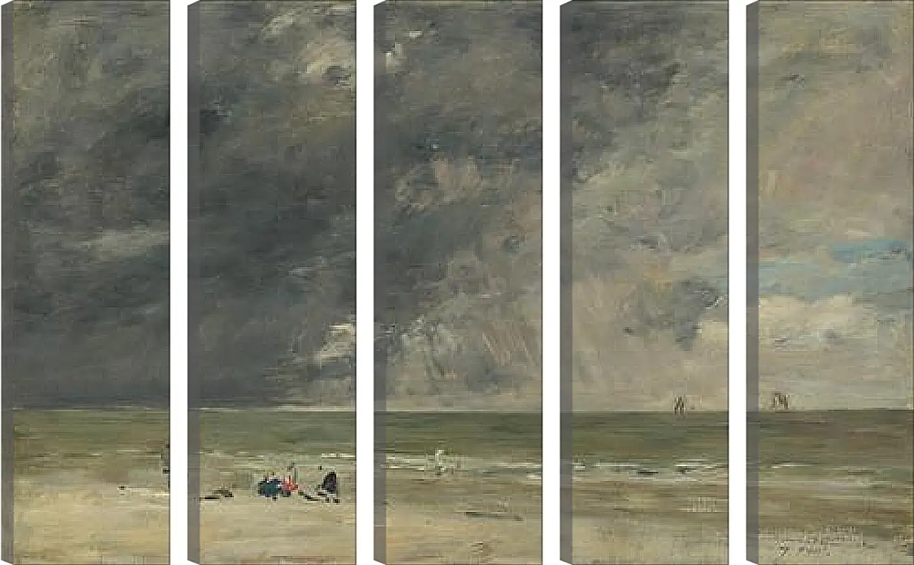 Модульная картина - Beach Scene, Trouville. Эжен Буден