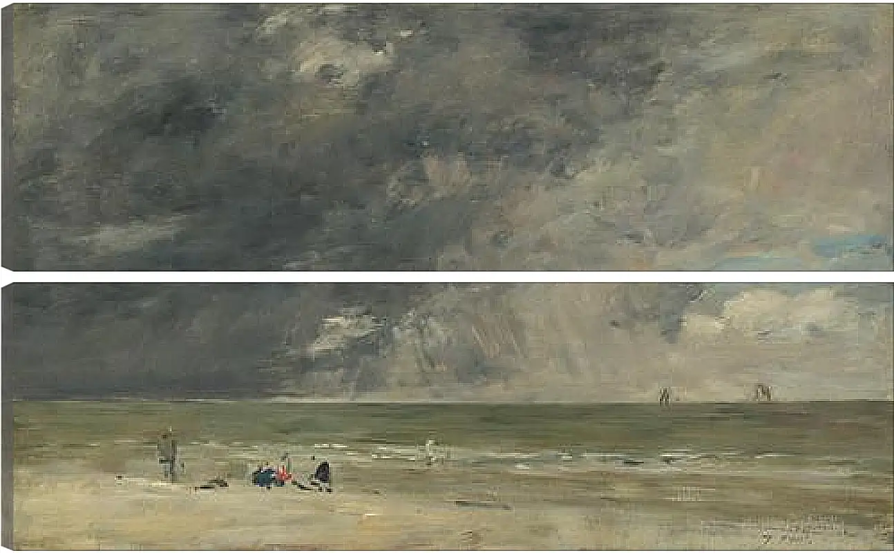 Модульная картина - Beach Scene, Trouville. Эжен Буден