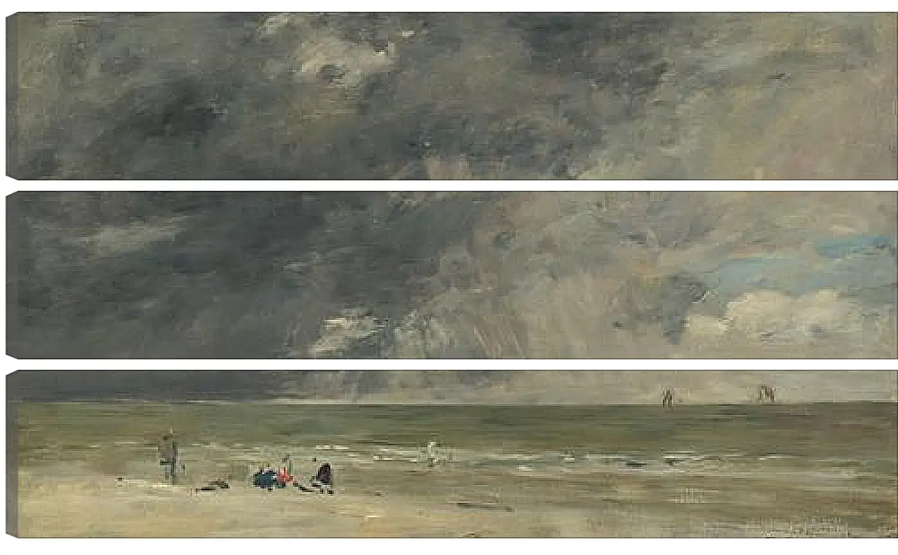 Модульная картина - Beach Scene, Trouville. Эжен Буден