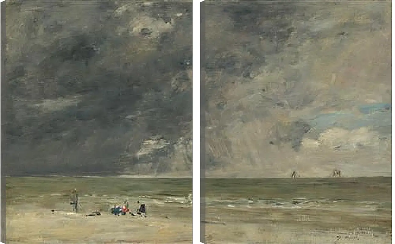 Модульная картина - Beach Scene, Trouville. Эжен Буден