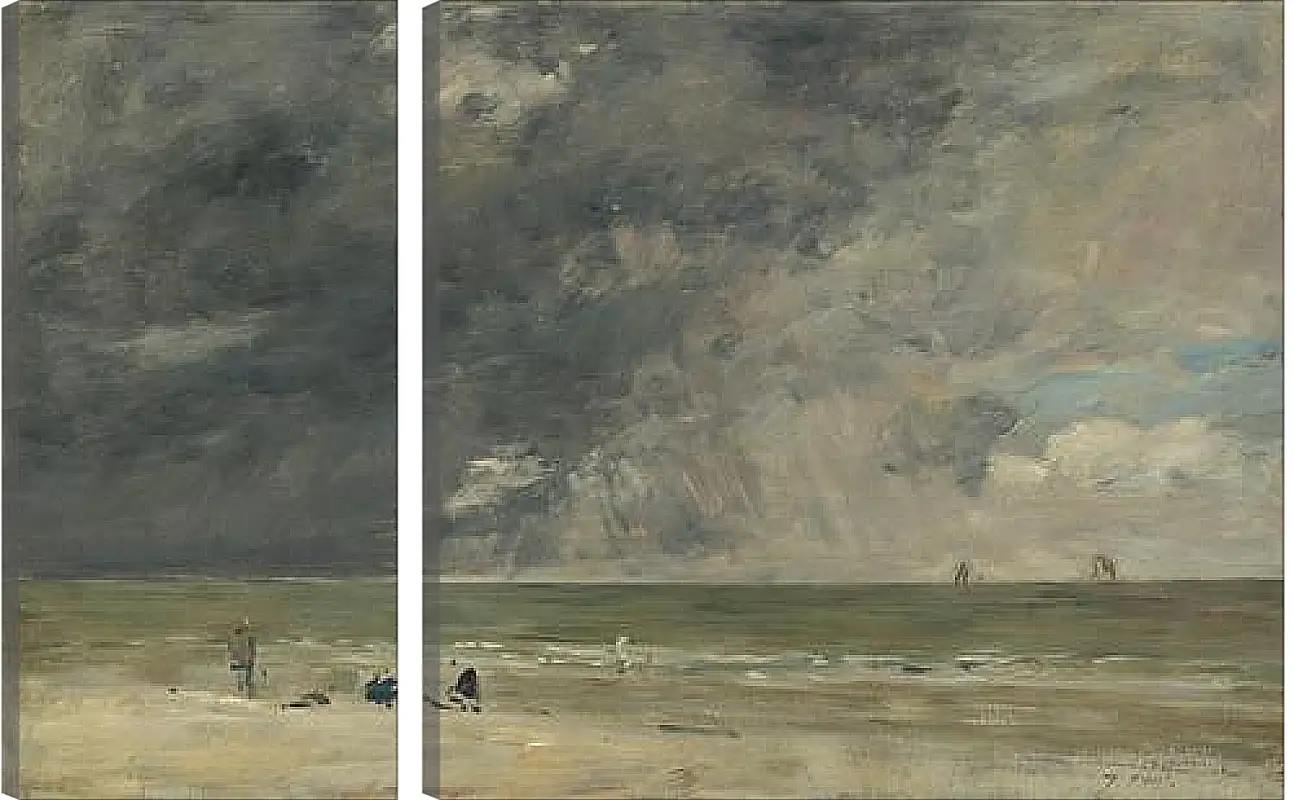 Модульная картина - Beach Scene, Trouville. Эжен Буден