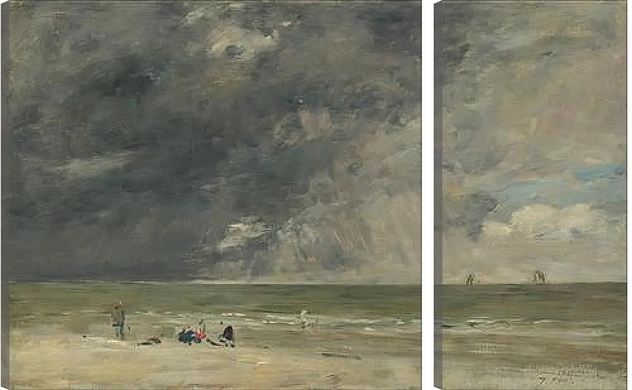 Модульная картина - Beach Scene, Trouville. Эжен Буден