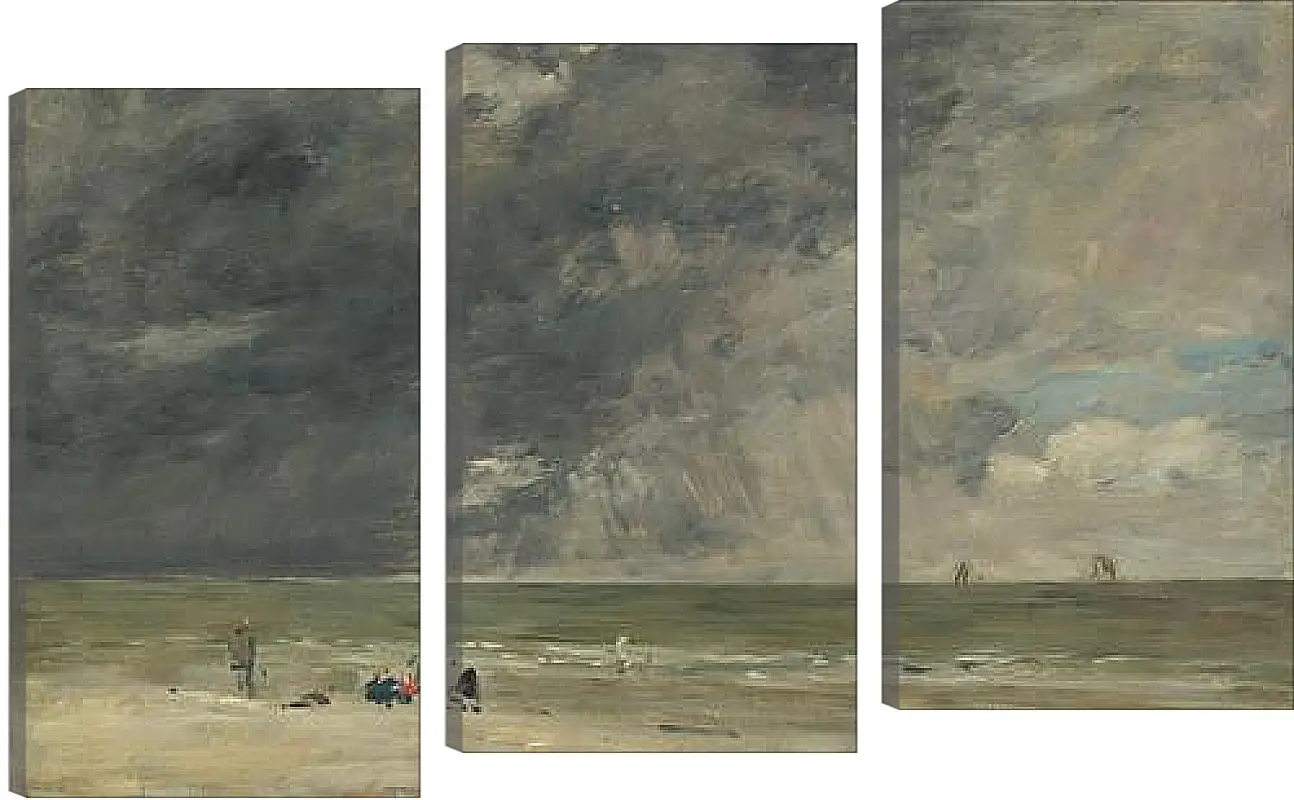 Модульная картина - Beach Scene, Trouville. Эжен Буден