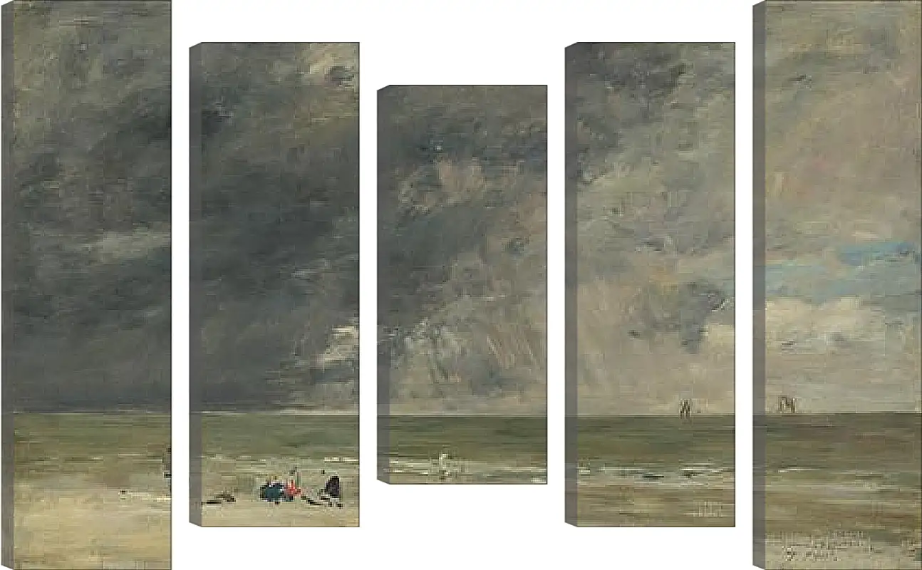 Модульная картина - Beach Scene, Trouville. Эжен Буден