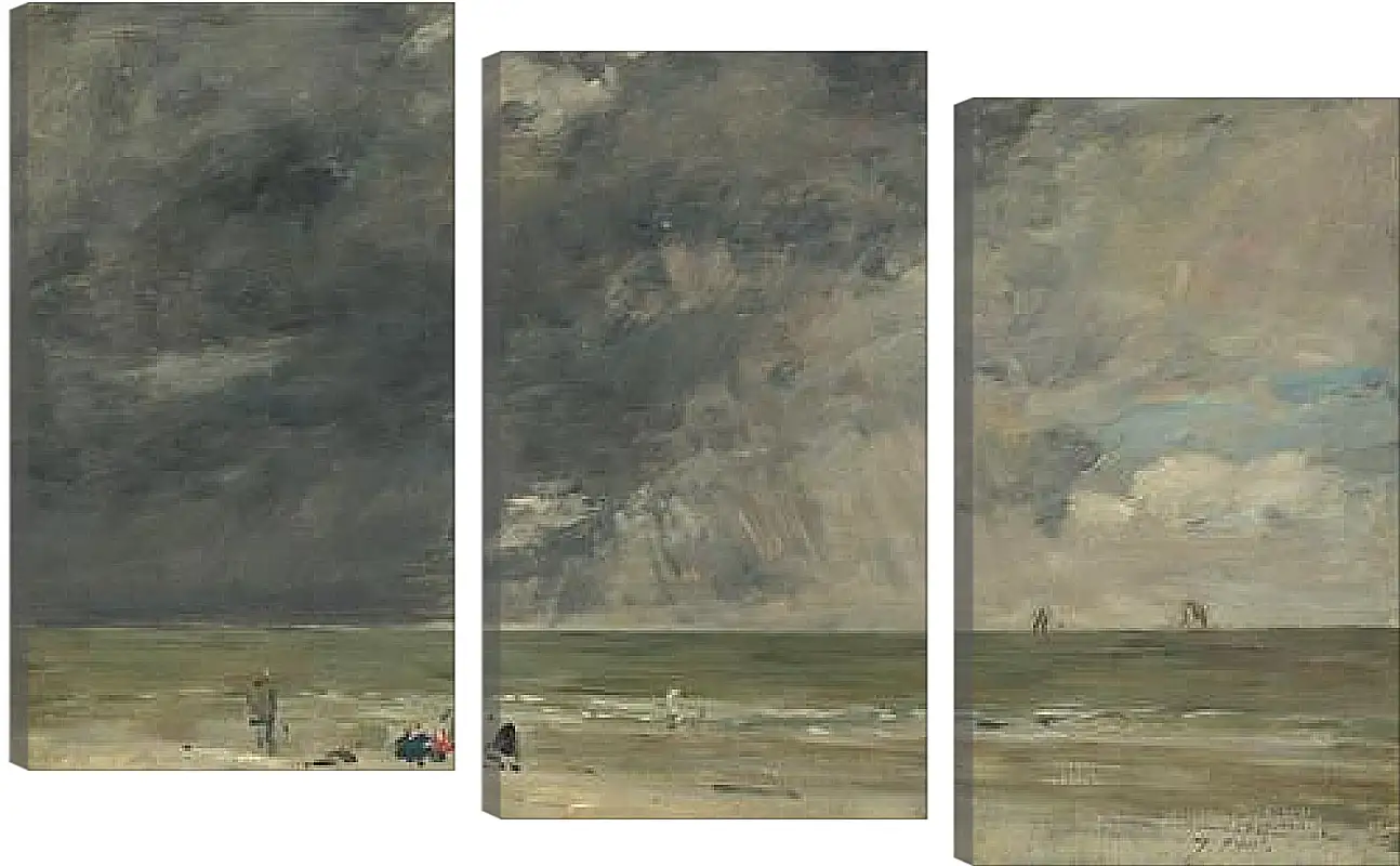 Модульная картина - Beach Scene, Trouville. Эжен Буден