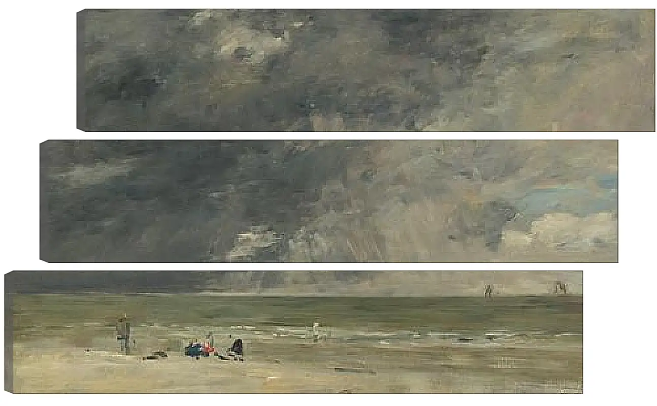 Модульная картина - Beach Scene, Trouville. Эжен Буден