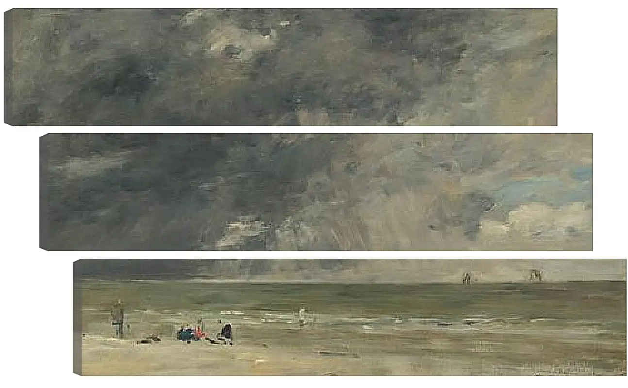 Модульная картина - Beach Scene, Trouville. Эжен Буден