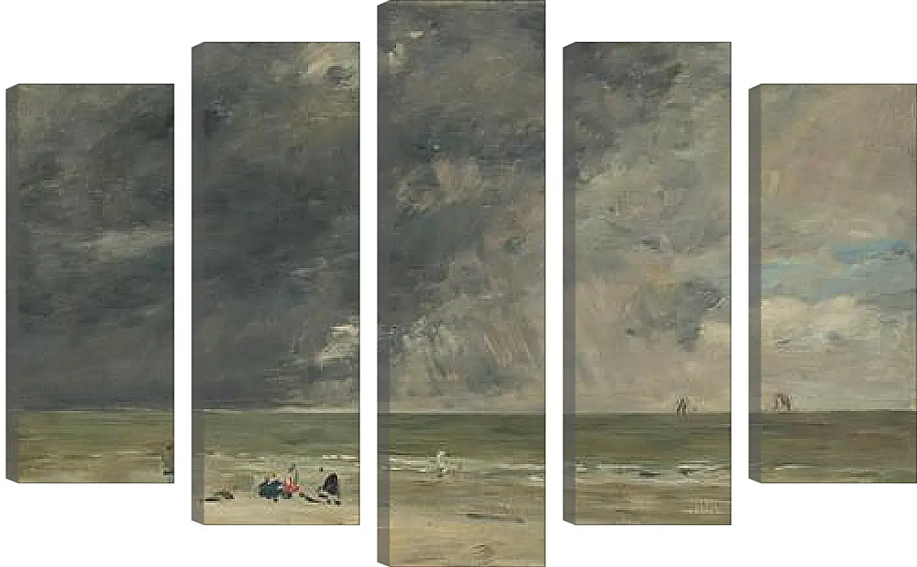 Модульная картина - Beach Scene, Trouville. Эжен Буден