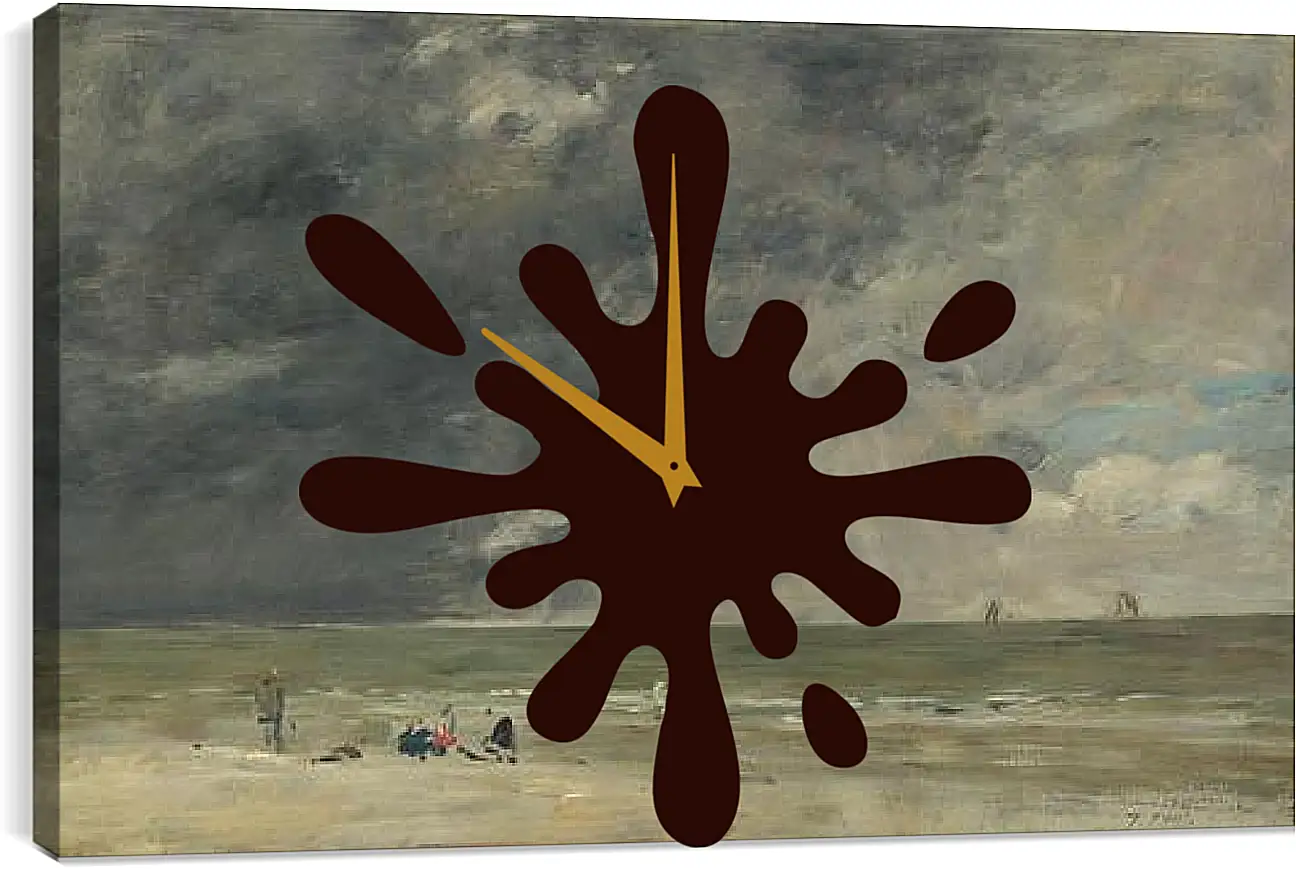 Часы картина - Beach Scene, Trouville. Эжен Буден