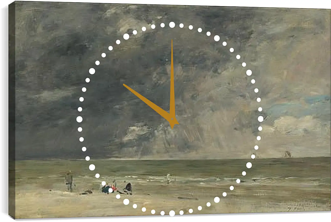 Часы картина - Beach Scene, Trouville. Эжен Буден