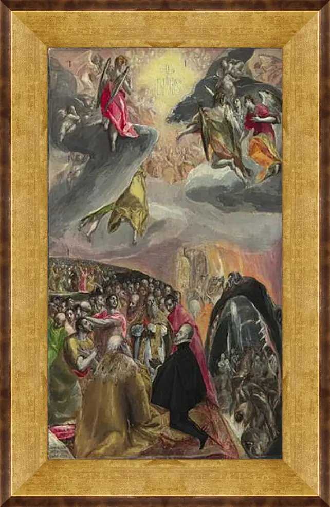 Картина в раме - The Adoration of the Name of Jesus. Эль Греко