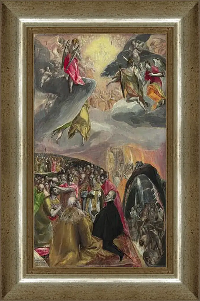 Картина в раме - The Adoration of the Name of Jesus. Эль Греко